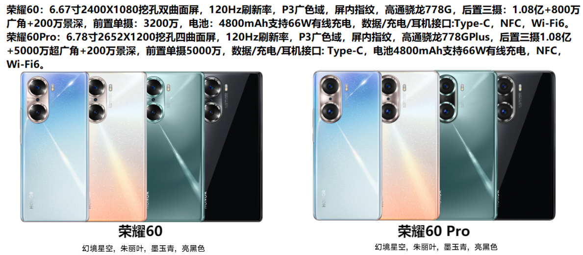 荣耀60系列展示图 荣耀60系列展示图